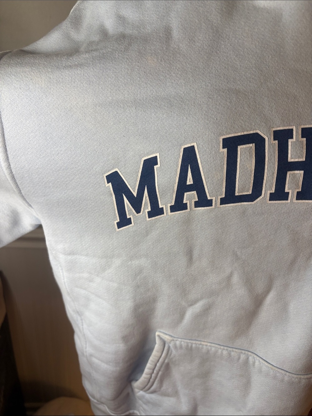 Madhappy Light Blue Hoodie with Navy Logo - Picture 2 of 9